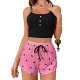 Fashion Printed Shorts Two-piece Sleepwear Set