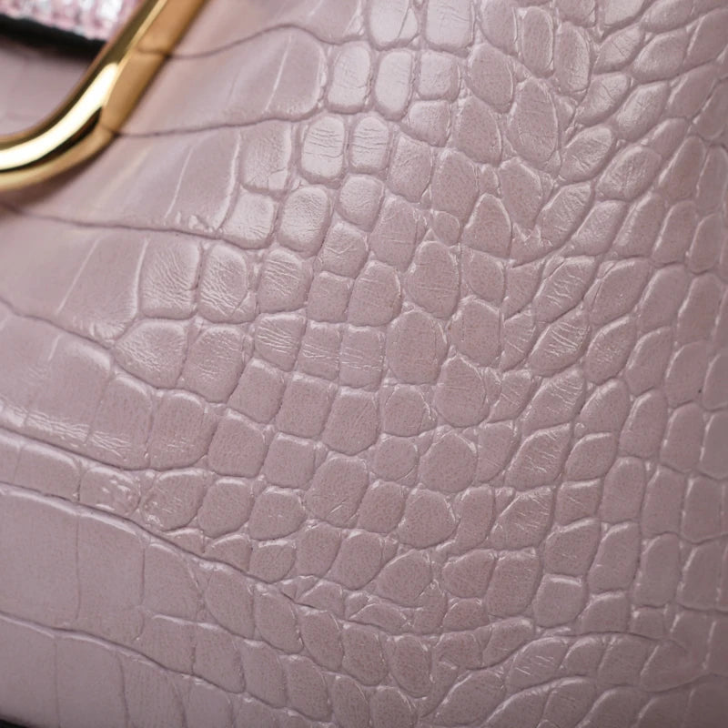 Soft Leather Luxury Designer Handbag - Crocodile Pattern