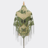 Butterfly Lace Scarf Triangle Tassel Shawl