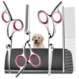 4pcs Dog Grooming Scissors Set with Safety Round Tip – Stainless Steel Scissors