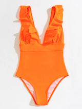 One Piece Ruffle Monokini Swimsuit