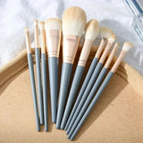 Blue 10PCS Soft-Bristled Makeup Brushes