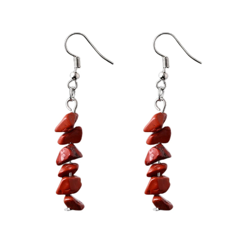 Natural Tumbled Stone Dangle Earrings