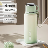 Stainless Steel Thermal Bottle with Tea Filter - Temperature Display