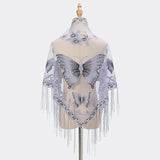 Butterfly Lace Scarf Triangle Tassel Shawl