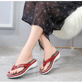 New Fashion Metal Button Slides - Wedge Beach Sandals