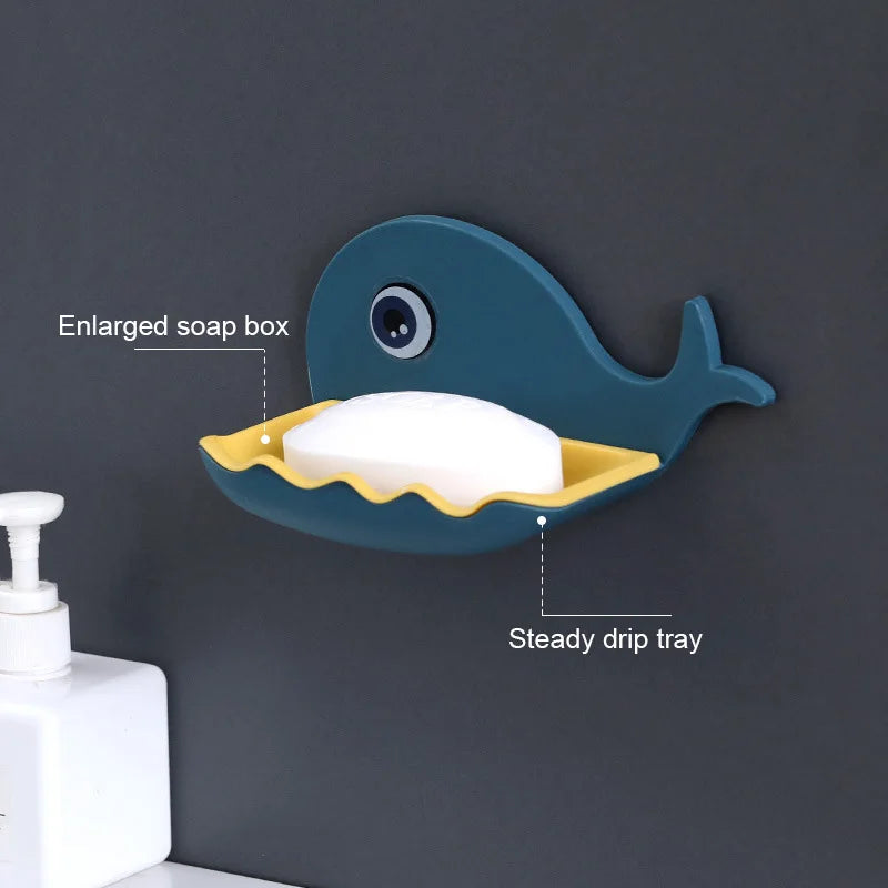 Whale Shape Soap Box Drain Soap Holder Box