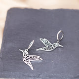 Hummingbird Drop Earrings for Women - Flying Bird Stainless Steel Earrings