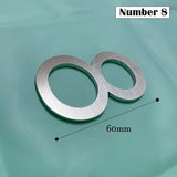 60mm Stainless Steel Self-Adhesive House Number Stickers