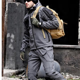 Men's Waterproof Hooded Jackets + Multi-pocket Cargo Pants 2-Piece Suit