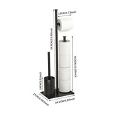 Free Standing Toilet Tissue Holder with Cleaning Brush and Top Shelf Storage