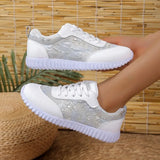 Breathable Round Toe Lace Up Women's Casual Shoes