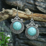 Ethnic Vintage Boho Creative Geometric Silver Color Dangle Earrings