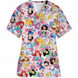 Disney Princess Printed Medical Scrubs