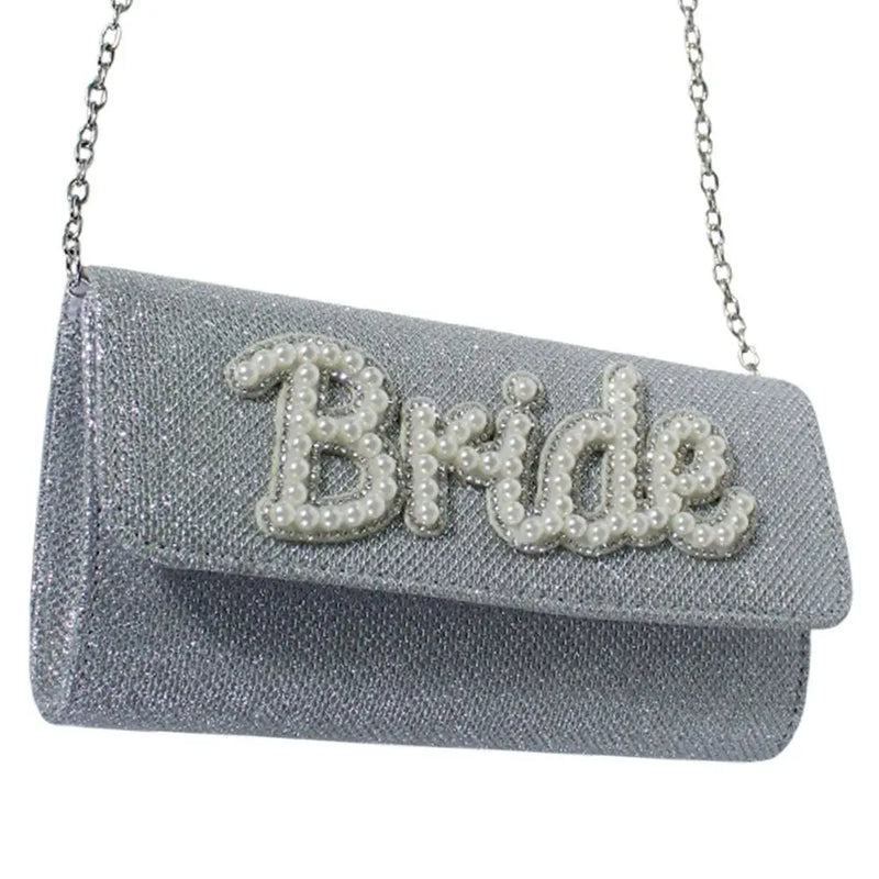 Silver Bride Glitter Bridal Clutch