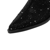 Diamond Pointed Middle Heel Large Baotou Muller Slippers