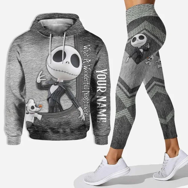 Nightmare Jack Skellington Hoodie and Leggings Yoga Pants Set