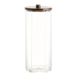 Multi-purpose Transparent Cosmetic Storage Box with Wooden Lid