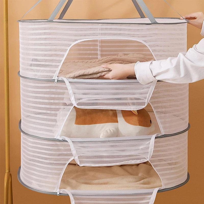 3-Tier Portable Mesh Herb Hanging Dryer