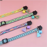 Adjustable Cat Collar with Tassels and Bells