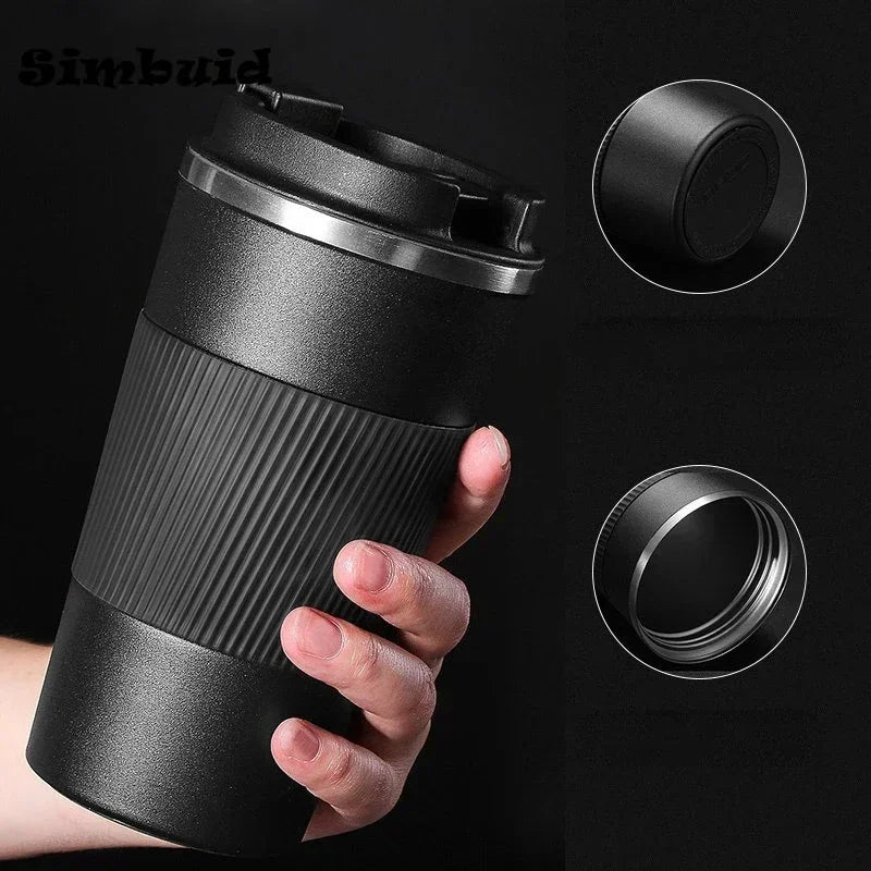 510ml Stainless Steel Coffee Cup Thermal Mug - Non-slip Travel Insulated Bottle