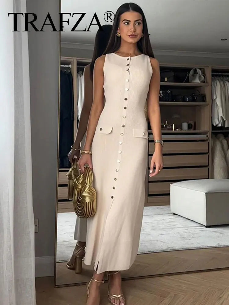 Single Breasted Long Dress