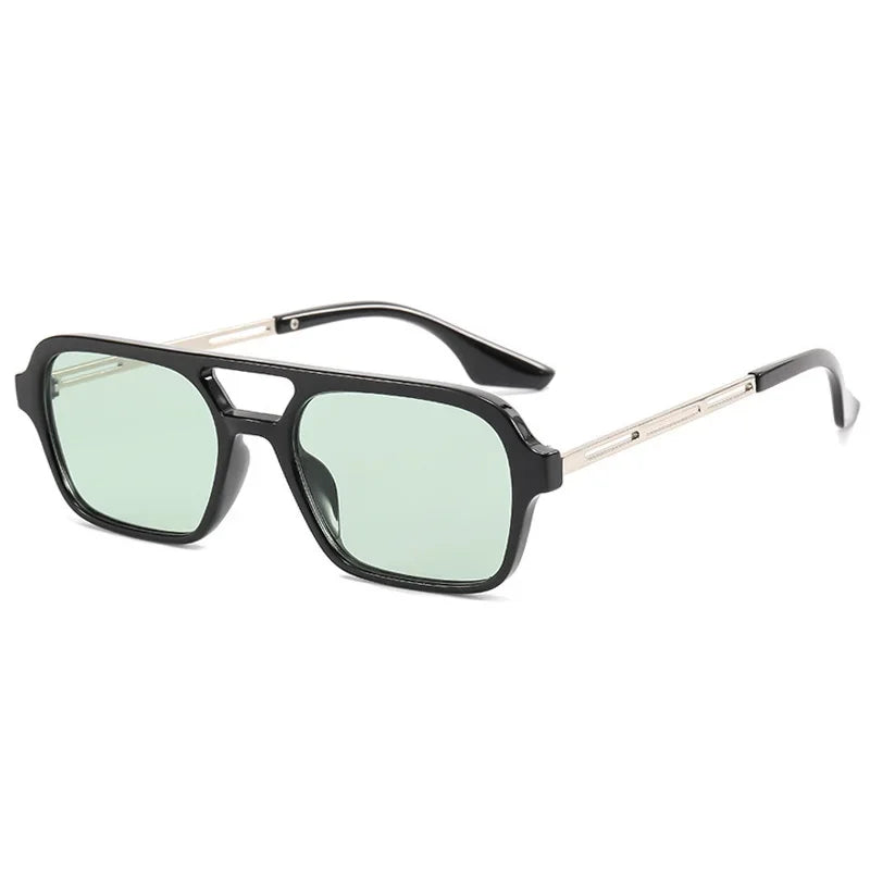 Vintage Hollow Leopard Blue Sunglasses