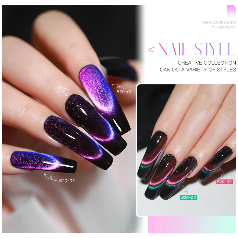 9D Cat Eye Gel Nail Polish - Magnetic Galaxy Effect Nail Gel