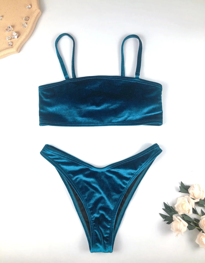 Velvet Bikini - Brazilian Bandeau Swimsuit Beachwear