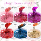 LILYCUTE 8ml Pink Dried Flower Gel Nail Polish – Natural Flower Fairy Nail Art Gel, Soak Off – UV/LED Varnish for Nails DIY