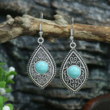 Ethnic Vintage Boho Creative Geometric Silver Color Dangle Earrings