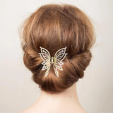 Sweet Pearl Rhinestones Butterfly Hair Clip