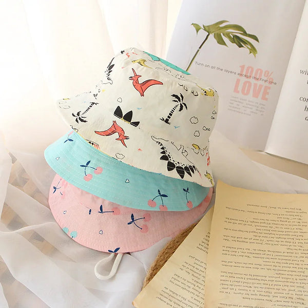 Dinosaur Print Kids Fisherman Bucket Hat