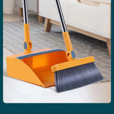 Folding Broom Dustpan Floor Brush Set – Indoor Non-stick Hair Long Handle Broom with Stand-Up Dustpan Combo Set