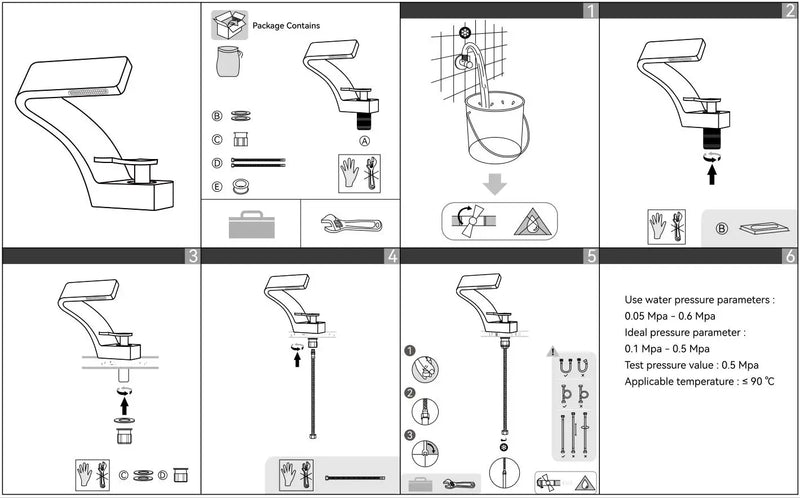 Brass Black Gold Basin Faucet