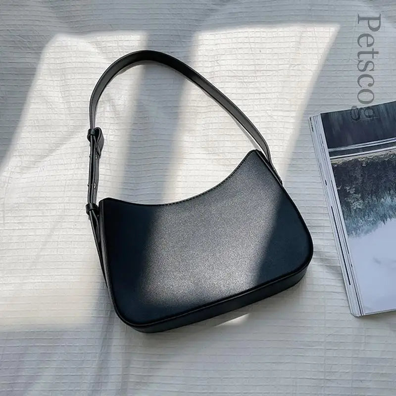 Simple PU Leather Underarm Bag