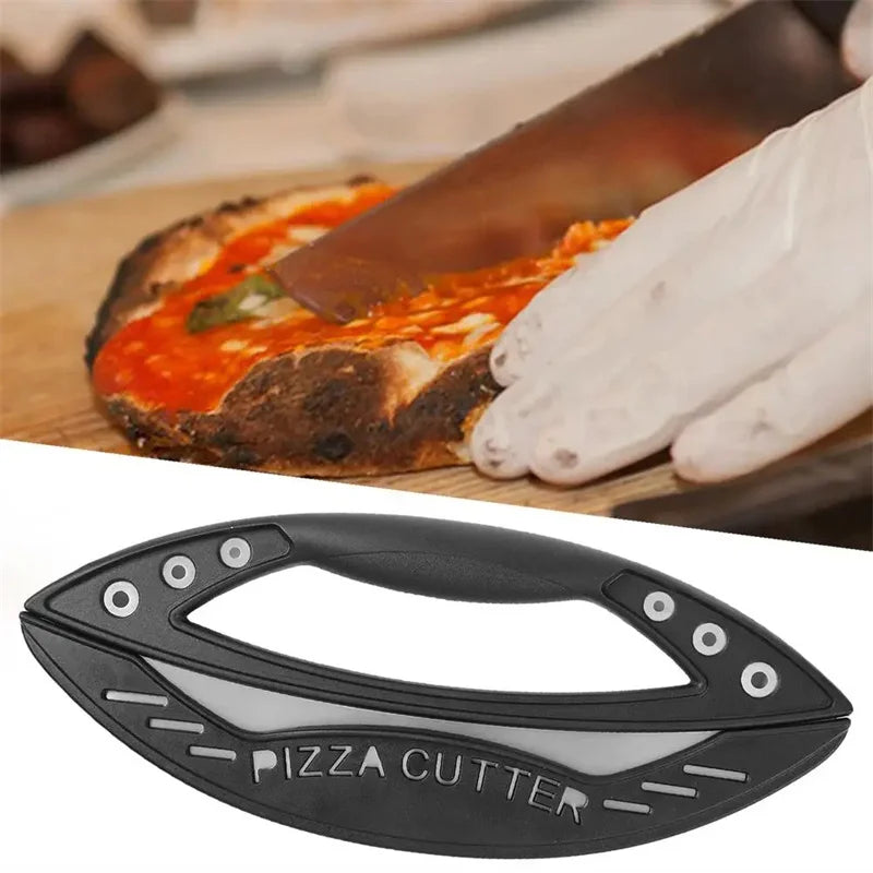 Semi-Circular Pizza Cutter with Protective Cover