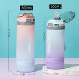 600ml New Fashion Water Bottle with Straw – Portable Outdoor Shaker