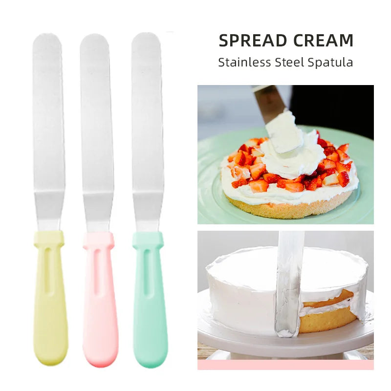 Cake Turntable Set with Cream Nozzles and Scrapers