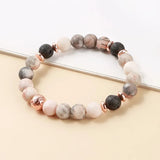 JD Natural Stone Double Layer Beaded Braided Bracelet