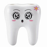 Cute Storage Holder Toothbrush Rack – Cartoon Tooth Shaped Bathroom Organizer