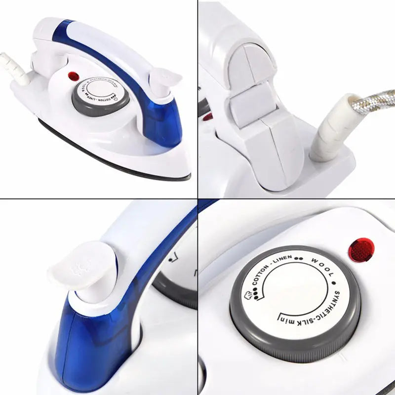 Folding Handle Electric Iron – Portable Mini Steam Dry Travel Iron