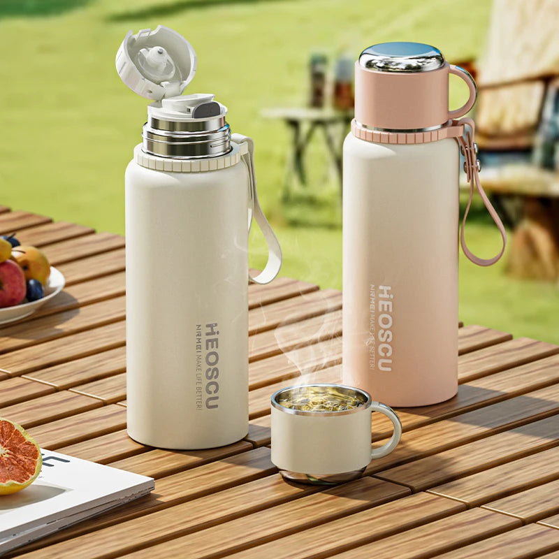 Stainless Steel Thermal Bottle with Tea Filter - Temperature Display