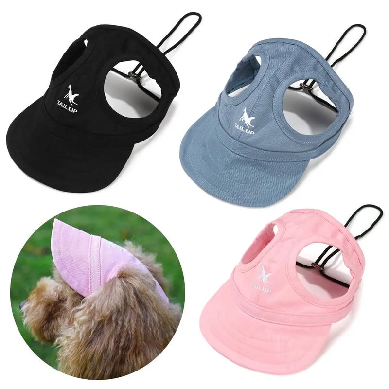 Pet Baseball Hat: Adjustable Cat and Dog Sun Visor Hat with Ear Holes