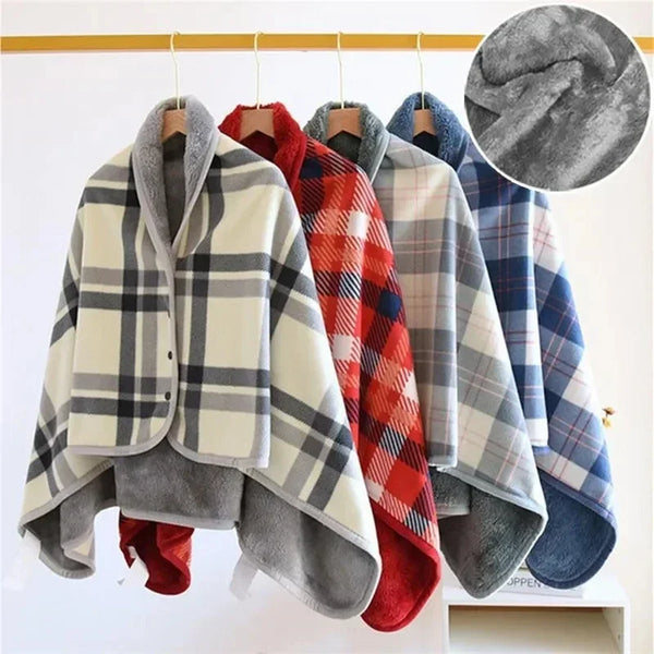 Thick Plaid Blanket – Warm Winter Wearable Blanket