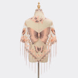 Butterfly Lace Scarf Triangle Tassel Shawl