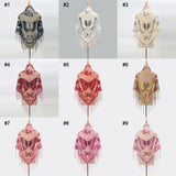 Butterfly Lace Scarf Triangle Tassel Shawl