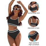 Sporty Two Piece Swimsuit - Athletic Beachwear