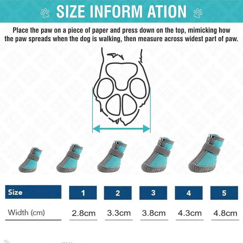 4pcs Summer Dog Shoes - Anti-Slip Pet Puppy Boots for Small Dogs