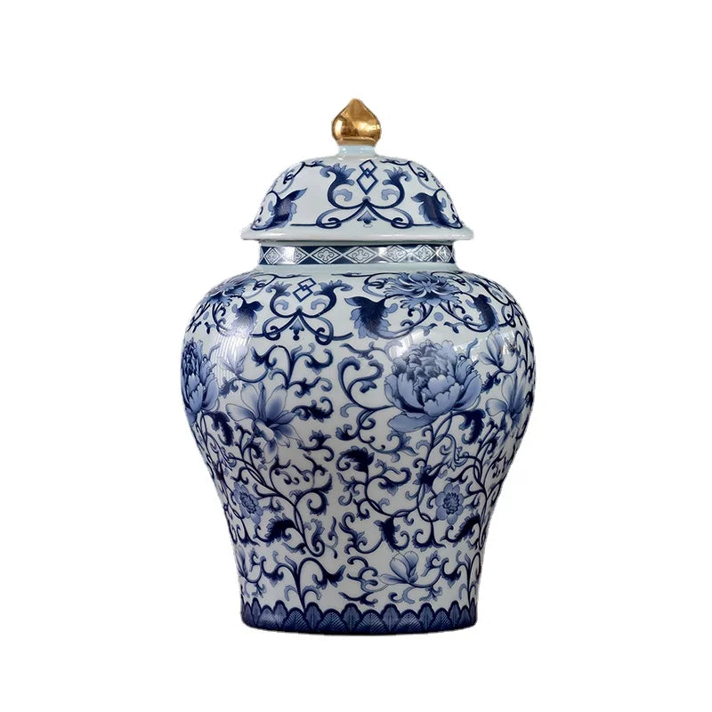 Modern Enamel Painted Flower Decorative Jar